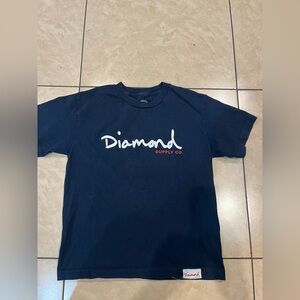 Diamond Supply Co. Dark Blue Tee with White and Red Logo